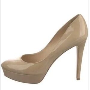 Jimmy Choo nude patent platform pumps size 37.5.